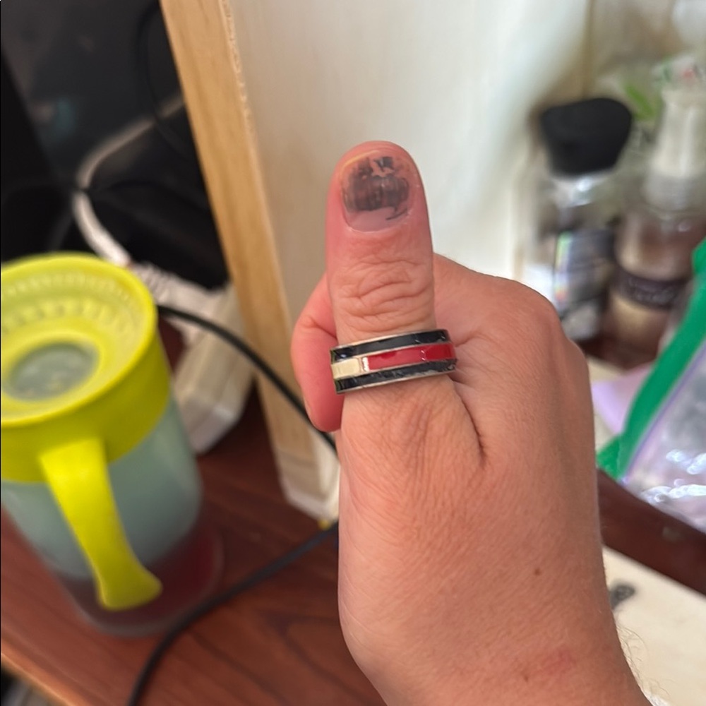 Red and Black Band Ring